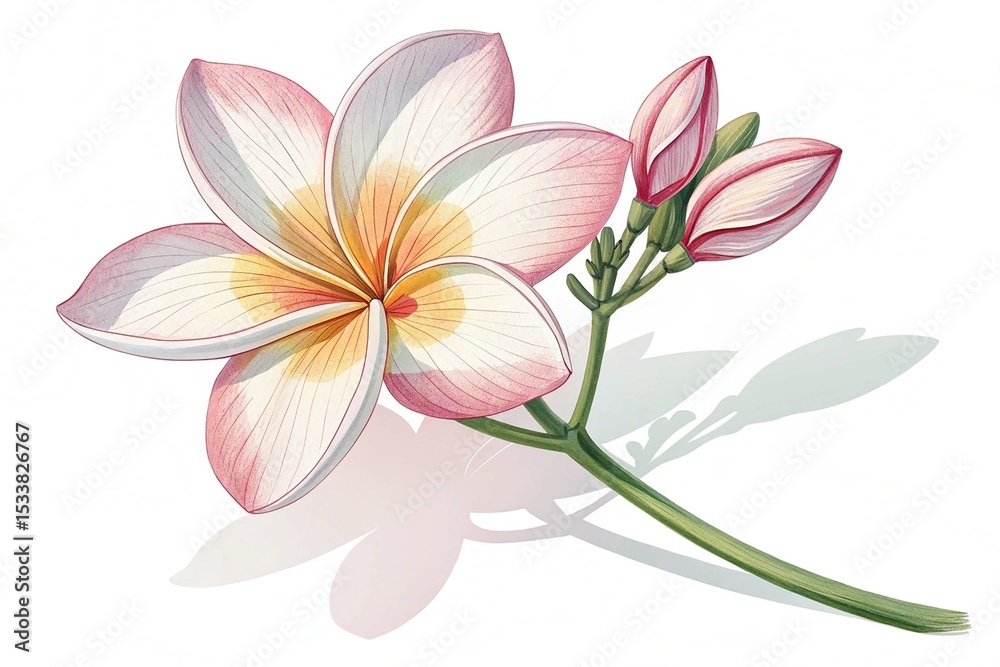 Naklejka premium Isometric flower on white background