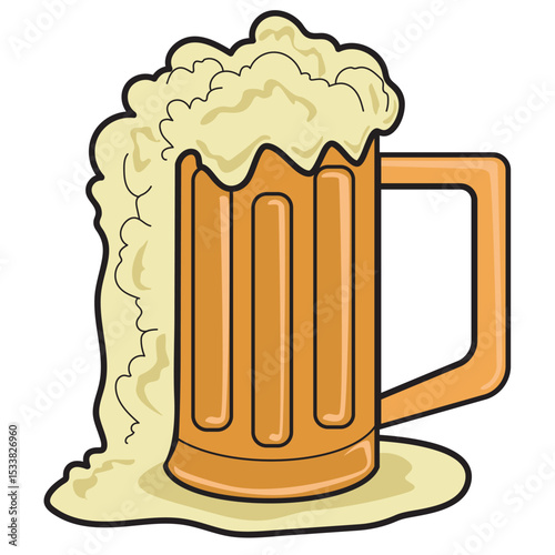 glass full of beer illustration clip art