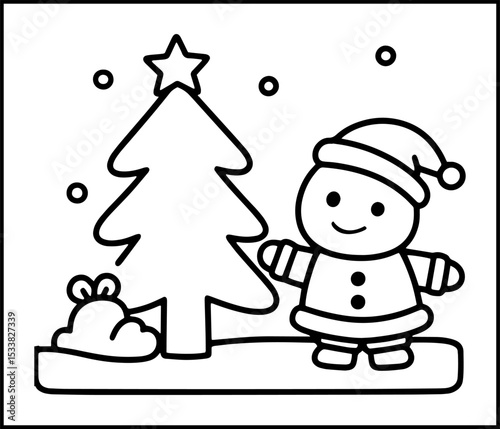 Christmas coloring book or page for children. ready to print, vector illustration