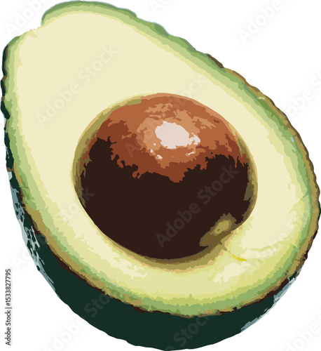 Close-Up of Fresh Ripe Avocado Halves with Creamy Green Flesh
