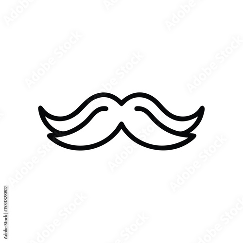 Classic handlebar mustache icon line art design