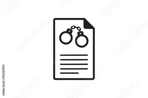 Arrest Warrant Icon silhouette vector with white background