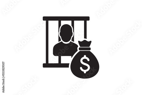 Bail Icon Symbol silhouette vector with white background