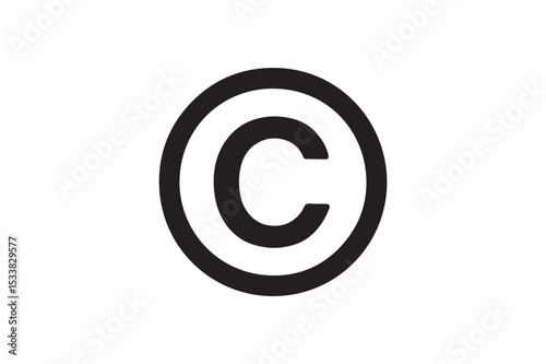 Copyright Symbol silhouette vector with white background
