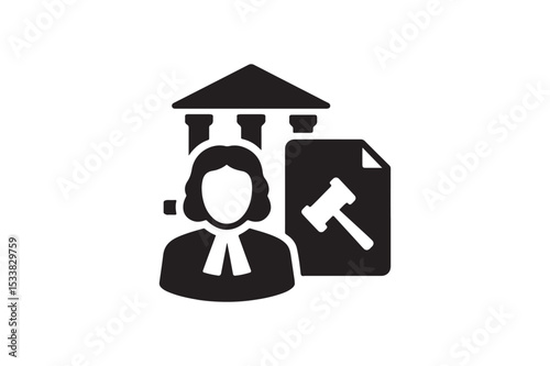 Court Case Icon silhouette vector with white background