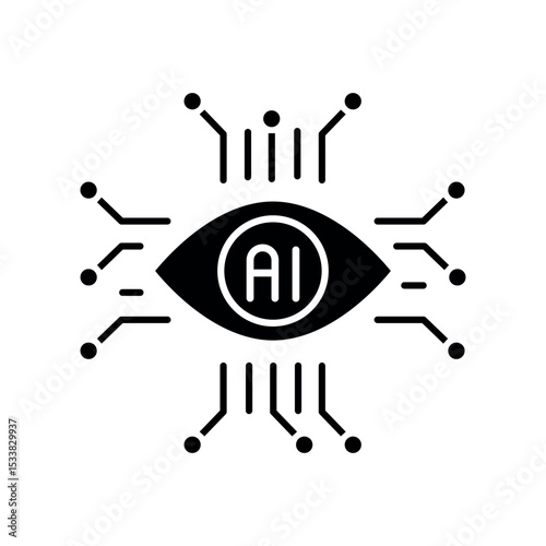 computer vision black glyph icon.