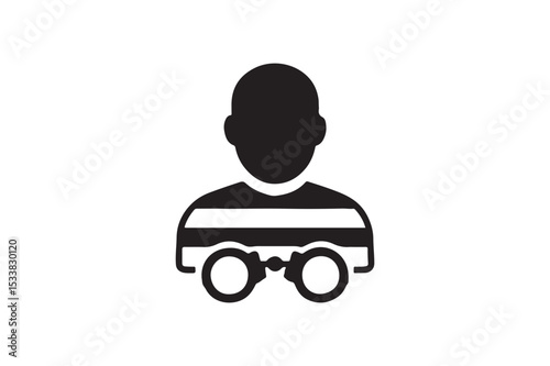 Criminal Law Icon silhouette vector with white background