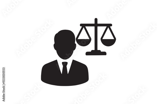 Employment Law Icon silhouette vector with white background