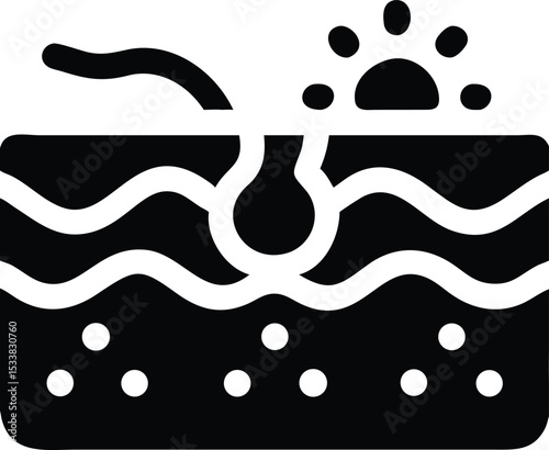Skin inflammation icon, Pimple, bump, lipoma, sebaceous cyst vector