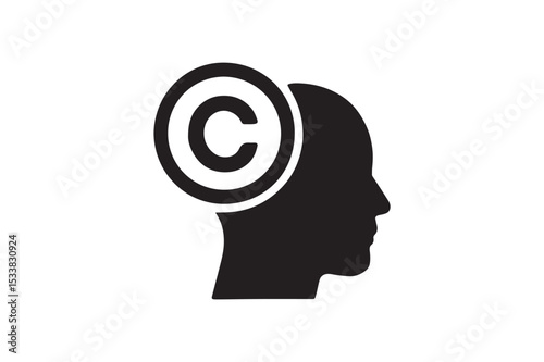 Intellectual Property Icon silhouette vector with white background