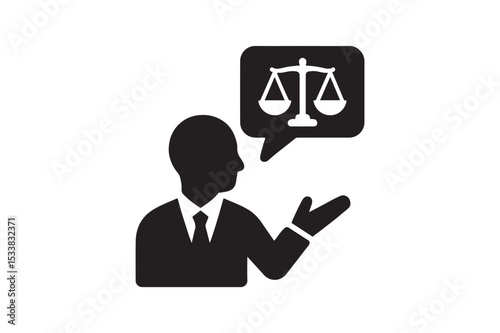 Legal Advice Icon silhouette vector with white background