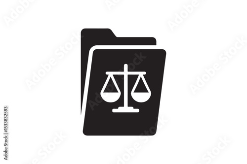 Legal Case File Icon silhouette vector with white background