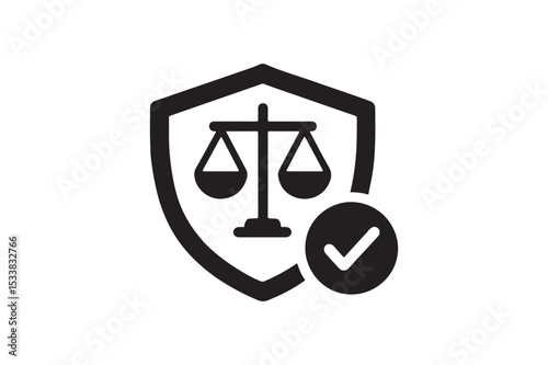 Legal Compliance Icon silhouette vector with white background