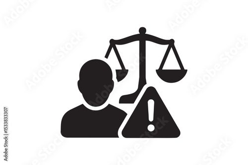 Legal Liability Icon silhouette vector with white background