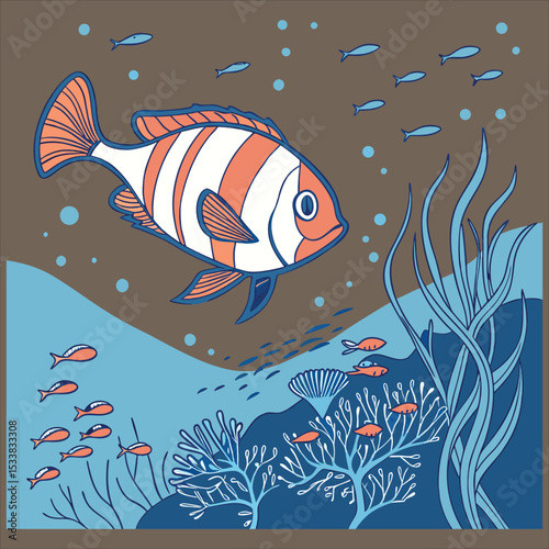 fish cartoon vector	