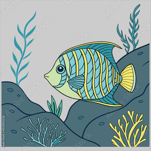 fish cartoon vector	