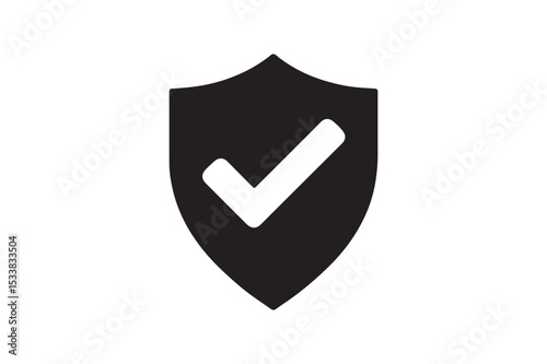 Legal Protection Sign silhouette vector with white background