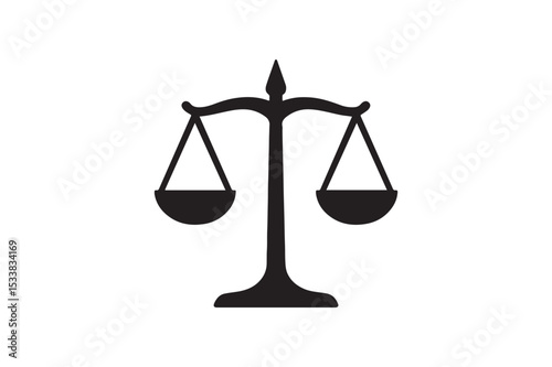 Scales of Justice silhouette vector with white background