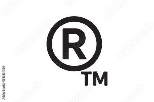 Trademark Icon silhouette vector with white background
