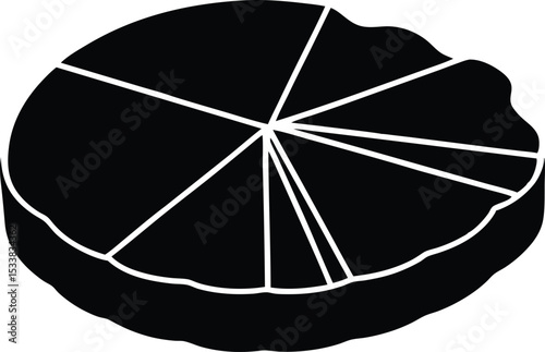 Silhouette Of A Sliced Pumpkin Or Pie - High Quality Vector Graphic