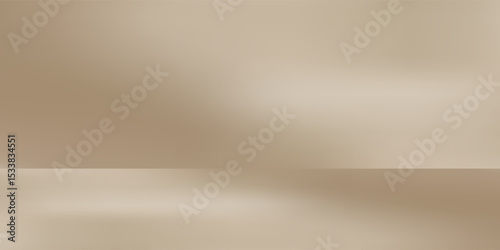 Background Beige Wall Studio Room and White Light,Shadow on Podium Stage for Product,Autumn Brown Backdrop.Fall Season scene banner with sunlight on floor texture,Interior Kitchen with blur gradient
