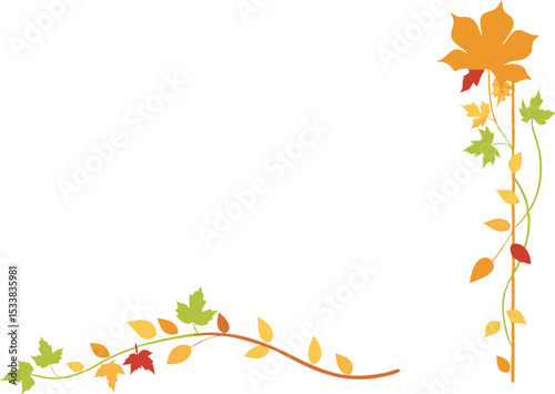 Corner Border With Fall Vines On Transparent Background - Harvest Season Artwork