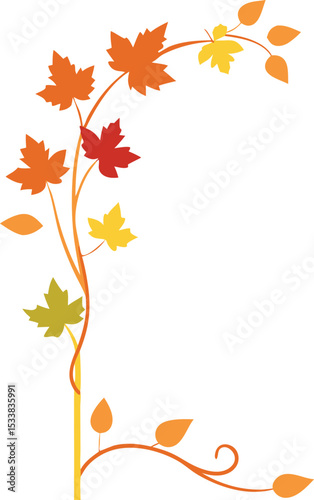 Corner Border With Fall Vines On Transparent Background - Outdoor Lifestyle Scene