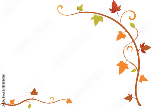 Corner Border With Fall Vines On Transparent Background - Cozy Home Decor Design