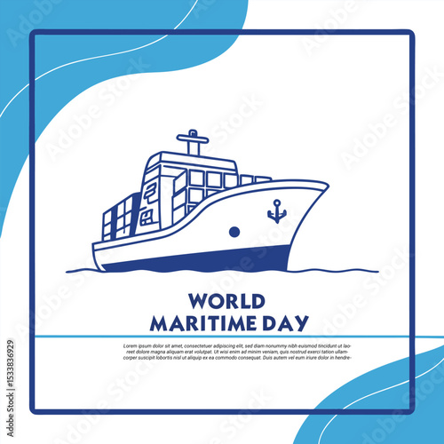 World Maritime Day Illustration Sailing Towards Sustainable Seas and Brighter Futures