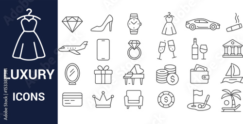 Luxury Lifestyle Icon Set Elegant Line Icons for Premium Design Projects