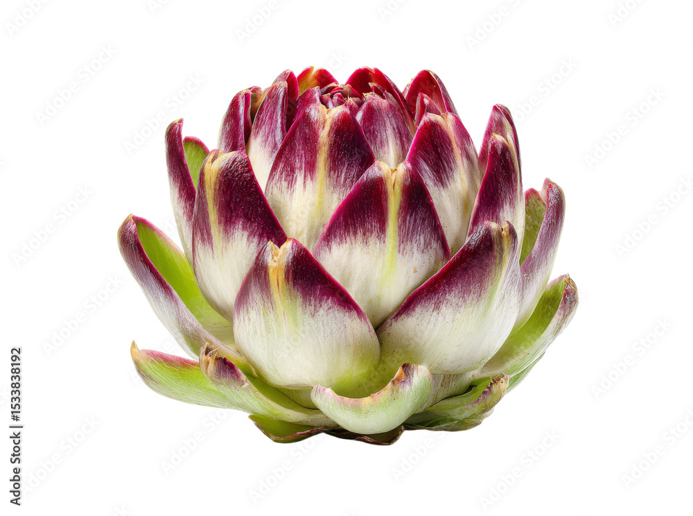 Obraz premium Single artichoke flower isolated on black background, Isolated On Transparent Background