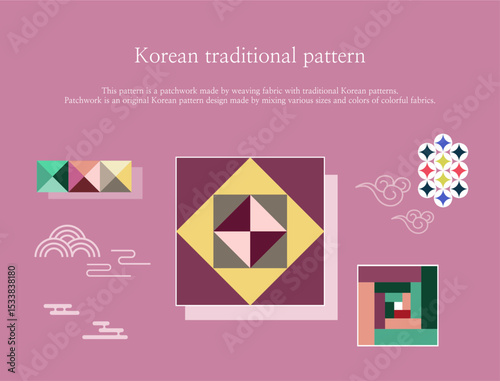 Korea and traditional pattern illustration
