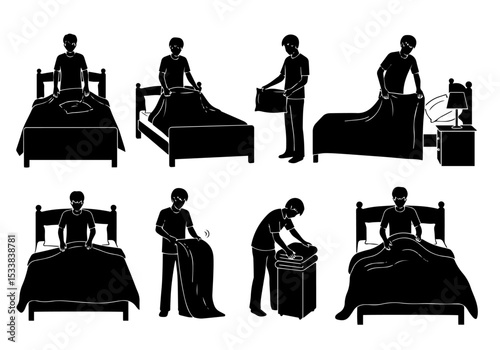 Steps for making bed silhouette
