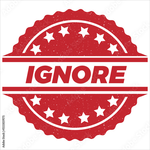 Ignore round stamp icon grunge distressed style