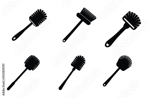 Toilet Brushes A Collection of Cleaning Brush Icon Illustrations