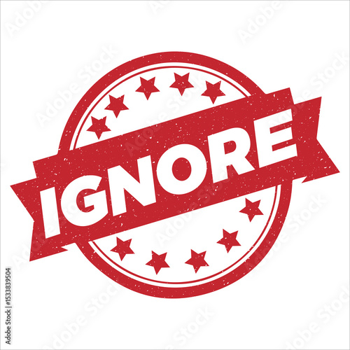 Ignore round stamp icon grunge distressed style