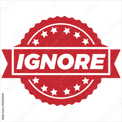 Ignore round stamp icon grunge distressed style