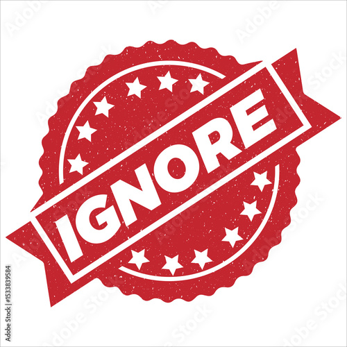 Ignore round stamp icon grunge distressed style