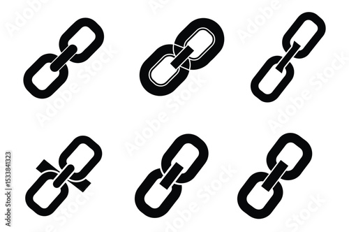 Collection of Link Chain Icons Connection, Unity, and Network Symbols