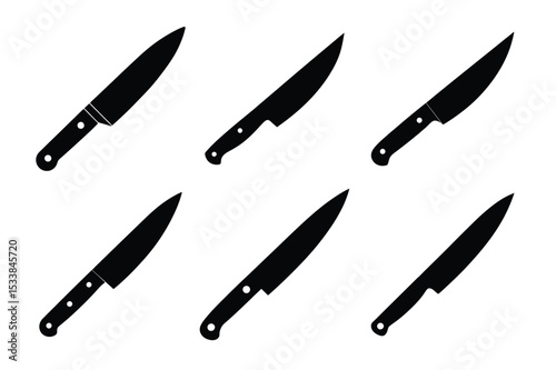 Chef Knife Icons A Collection of Versatile Cutting Tools