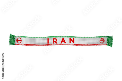Iran flag scarf football fans vector art illustration