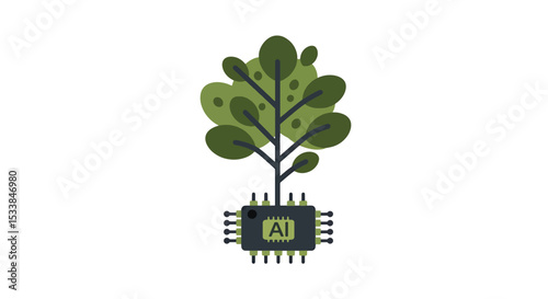 AI-Powered Sustainable Growth  A Visual Representation of Artificial Intelligence in Environmental Conservation