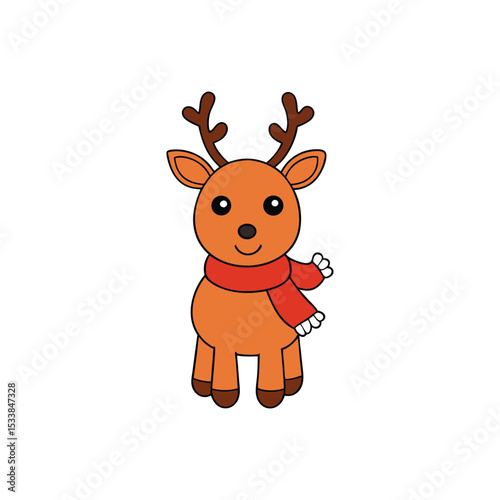 christmas reindeer with red nose