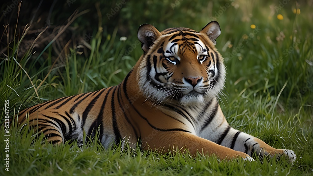 Obraz premium tiger in the grass