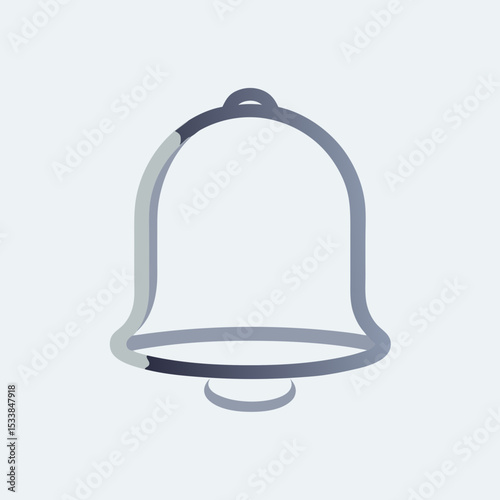 Notification bell with single ring line and drop shadow