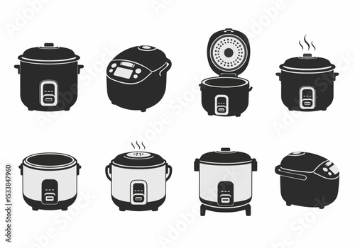 Various rice cooker kitchen appliance collection