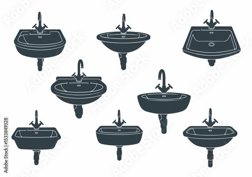 Washbasin Collection Variety Sanitary Ware Fixture Bathroom