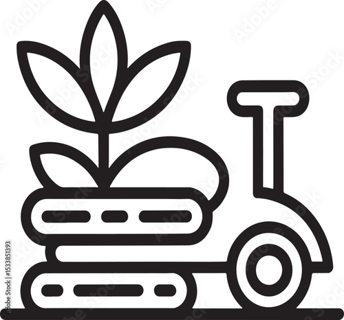 Eco-Friendly Cultivation: An icon representing a futuristic eco-friendly cultivation concept, combining plant and automated technology.