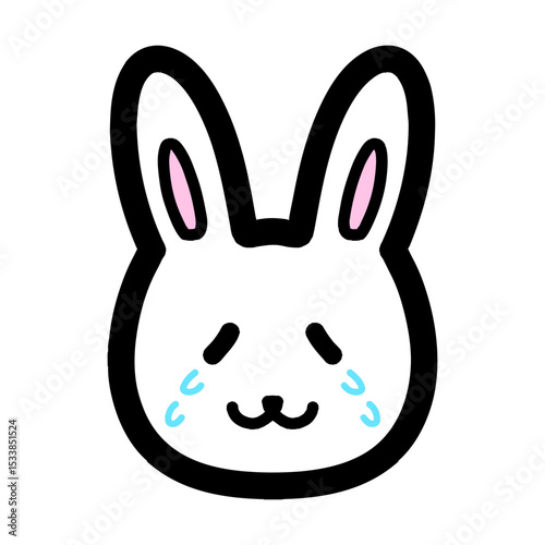 泣いているうさぎのキャラクターのイラスト