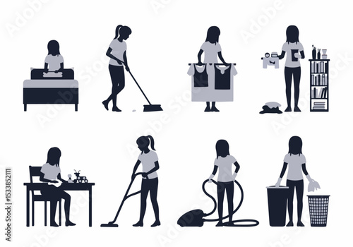 Woman cleaning doing chores housework activity
